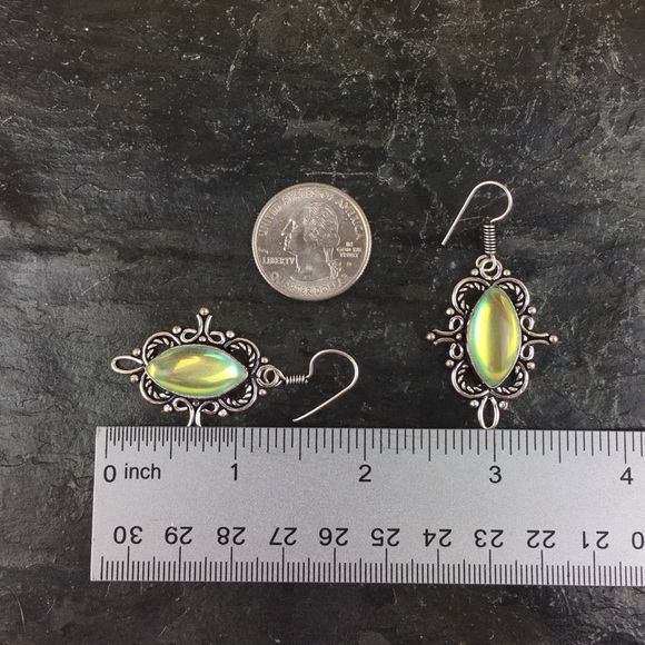 Sim Rainbow Topaz Hook Dangle Earrings - Picture 8 of 10